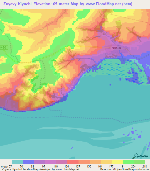 Zuyevy Klyuchi,Russia Elevation Map