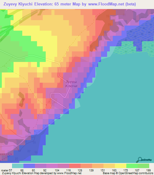 Zuyevy Klyuchi,Russia Elevation Map