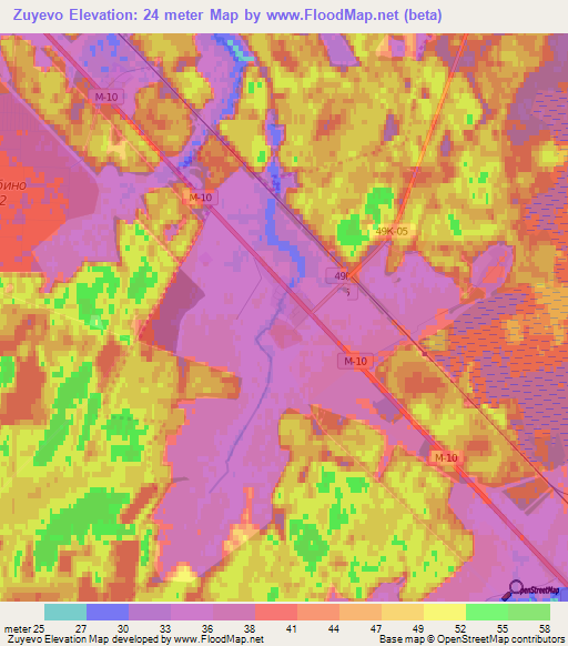 Zuyevo,Russia Elevation Map