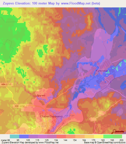 Zuyevo,Russia Elevation Map