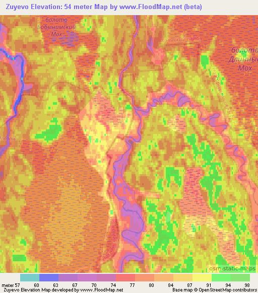 Zuyevo,Russia Elevation Map