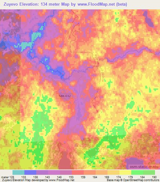 Zuyevo,Russia Elevation Map