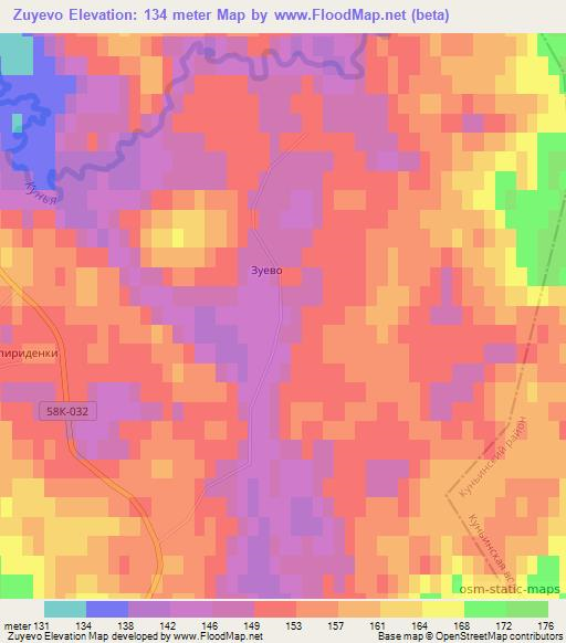 Zuyevo,Russia Elevation Map