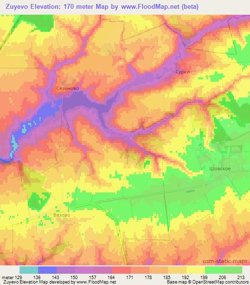 Zuyevo,Russia Elevation Map