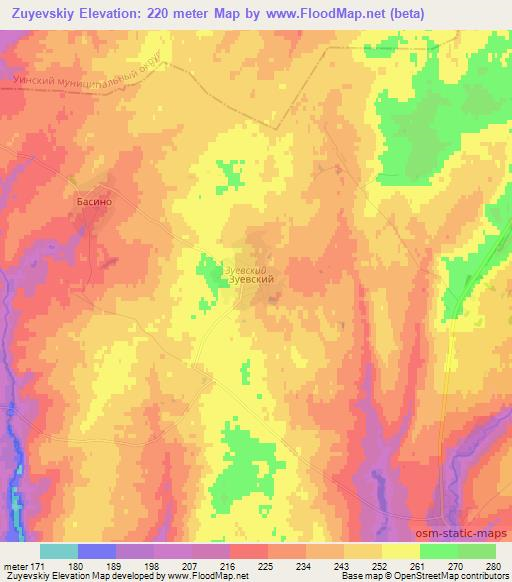 Zuyevskiy,Russia Elevation Map