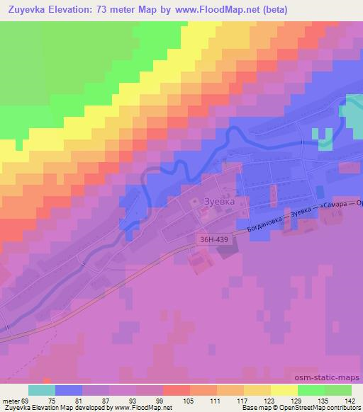 Zuyevka,Russia Elevation Map