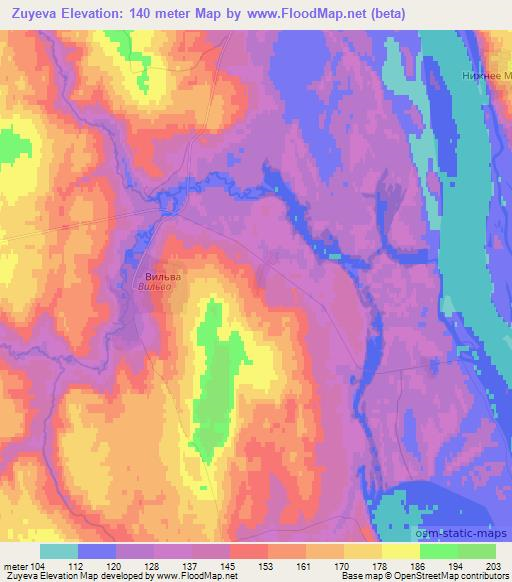 Zuyeva,Russia Elevation Map