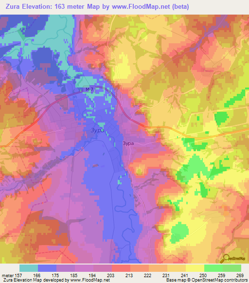 Zura,Russia Elevation Map