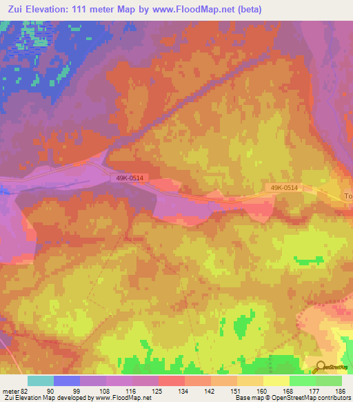 Zui,Russia Elevation Map