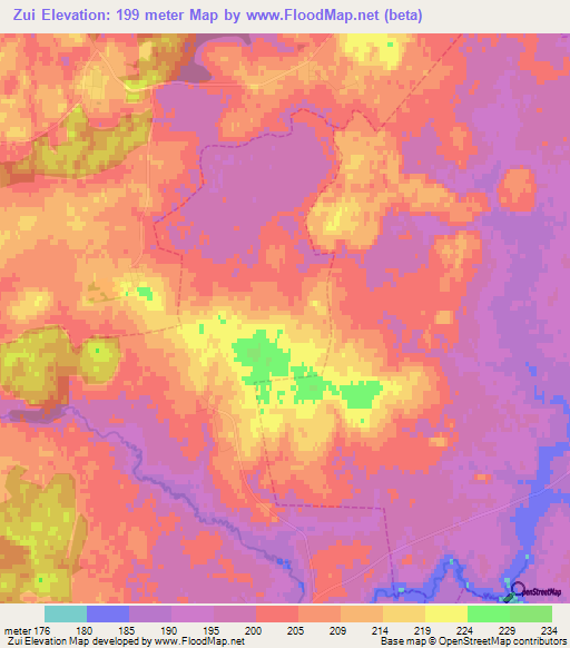 Zui,Russia Elevation Map