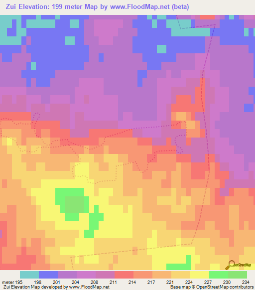 Zui,Russia Elevation Map