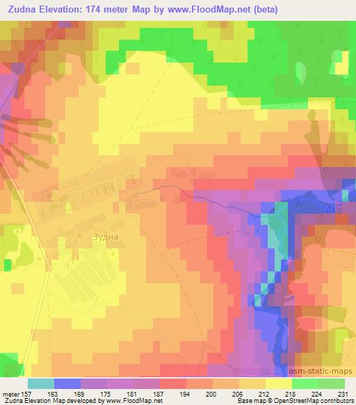 Zudna,Russia Elevation Map