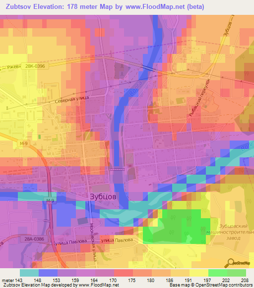 Zubtsov,Russia Elevation Map