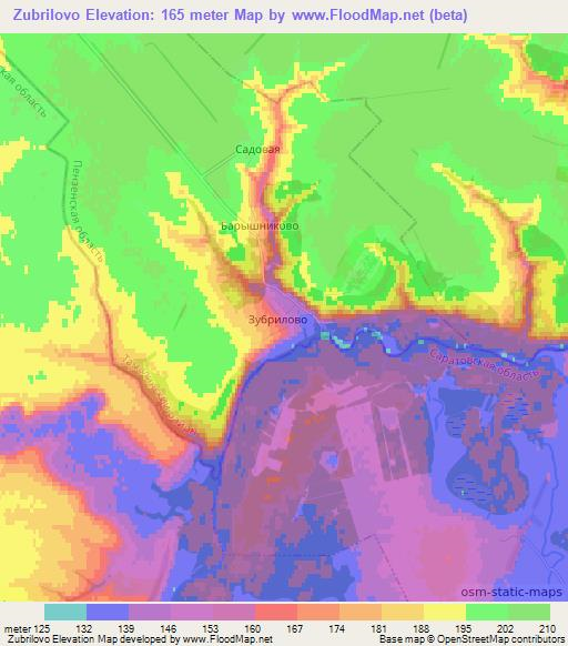 Zubrilovo,Russia Elevation Map