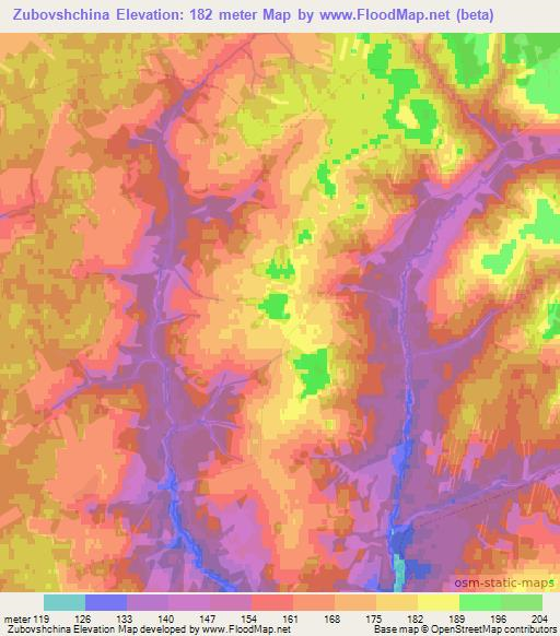 Zubovshchina,Russia Elevation Map