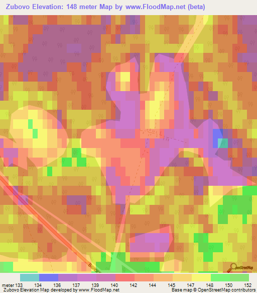 Zubovo,Russia Elevation Map