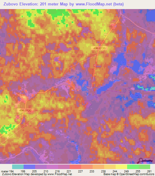 Zubovo,Russia Elevation Map