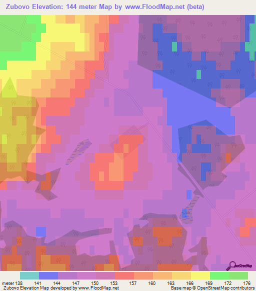 Zubovo,Russia Elevation Map