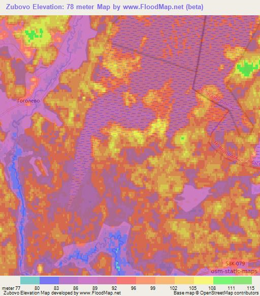 Zubovo,Russia Elevation Map