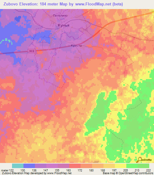 Zubovo,Russia Elevation Map