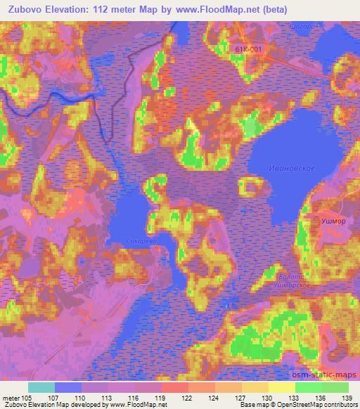 Zubovo,Russia Elevation Map