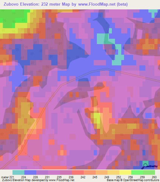 Zubovo,Russia Elevation Map