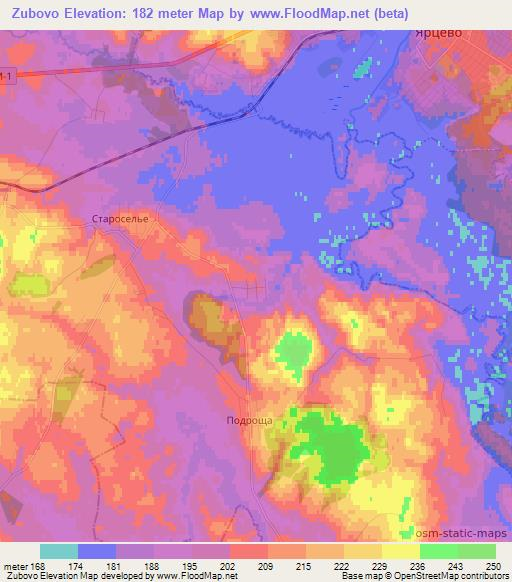 Zubovo,Russia Elevation Map