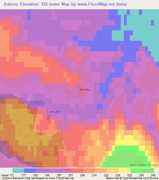 Zubovo,Russia Elevation Map