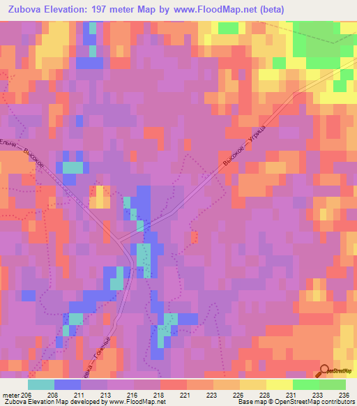 Zubova,Russia Elevation Map