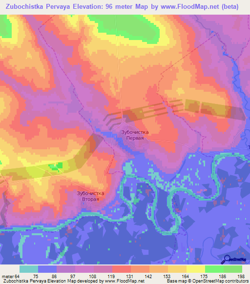 Zubochistka Pervaya,Russia Elevation Map