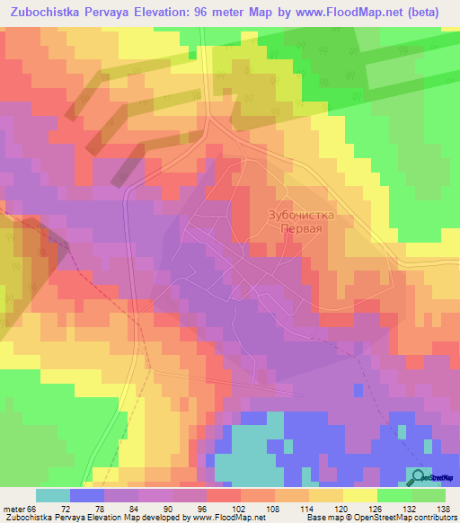 Zubochistka Pervaya,Russia Elevation Map