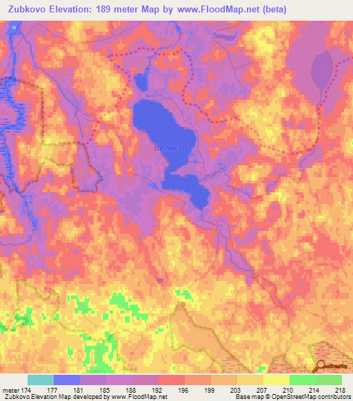 Zubkovo,Russia Elevation Map