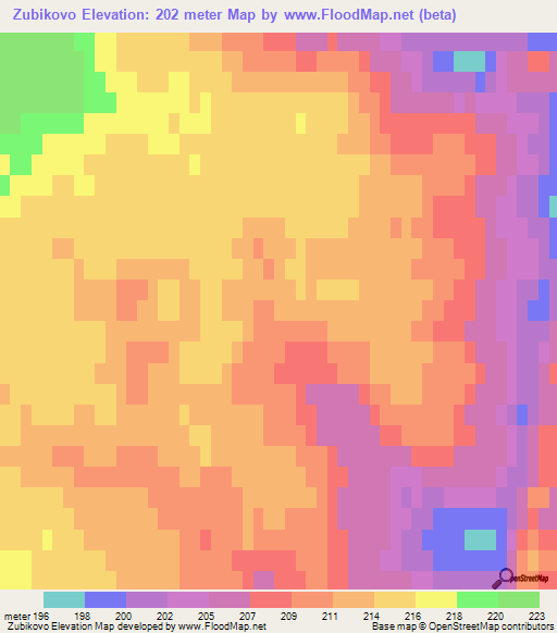 Zubikovo,Russia Elevation Map