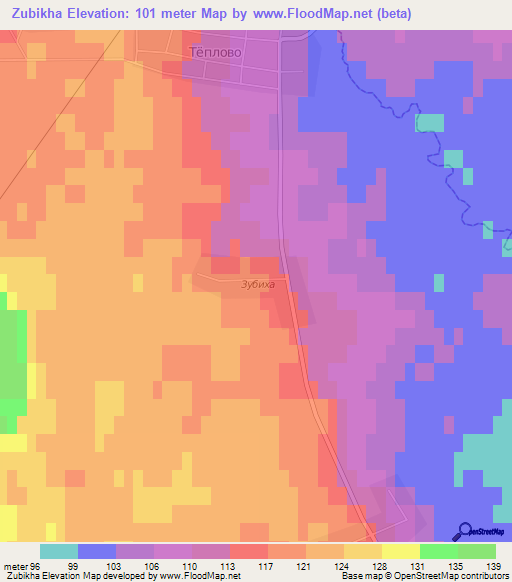 Zubikha,Russia Elevation Map