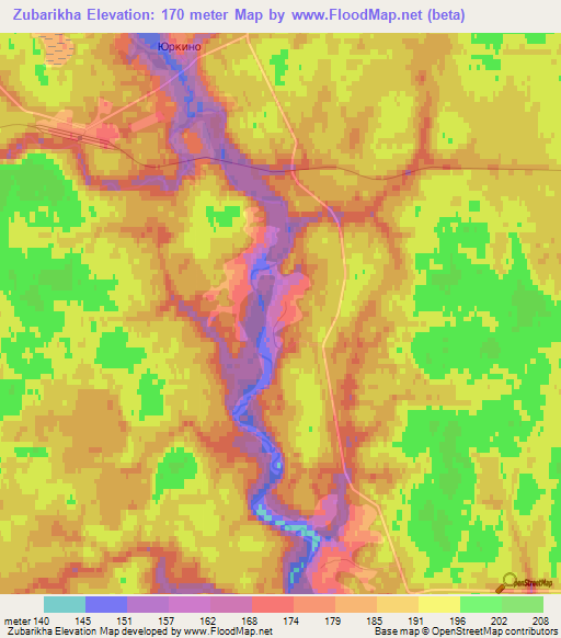 Zubarikha,Russia Elevation Map