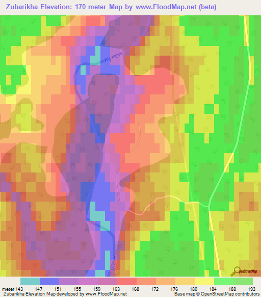 Zubarikha,Russia Elevation Map