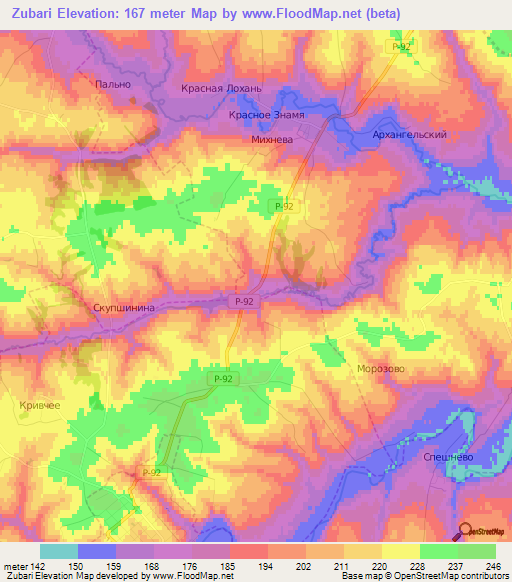 Zubari,Russia Elevation Map