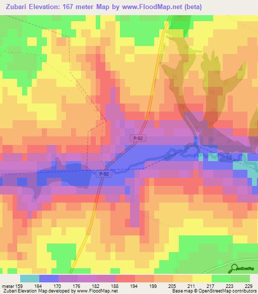 Zubari,Russia Elevation Map