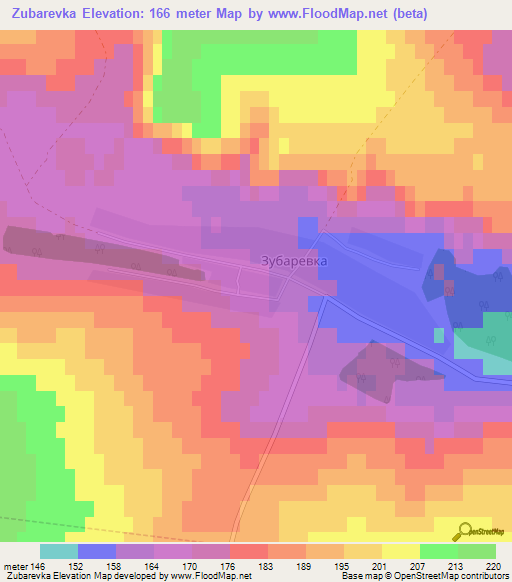 Zubarevka,Russia Elevation Map