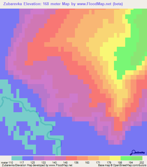 Zubarevka,Russia Elevation Map