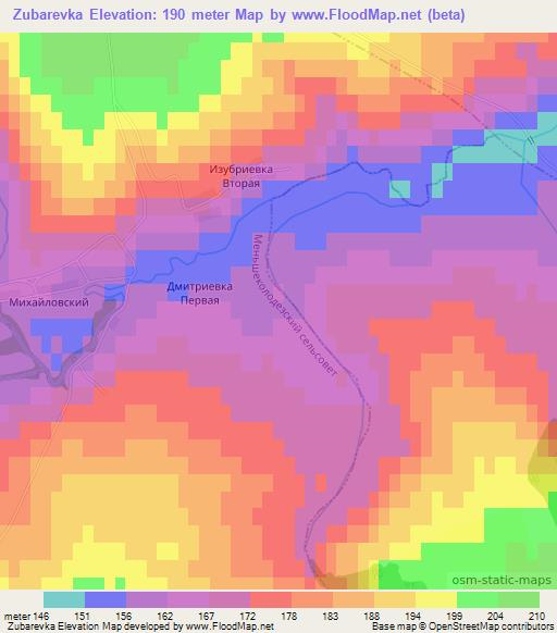 Zubarevka,Russia Elevation Map