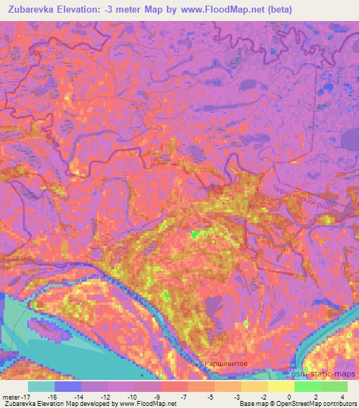 Zubarevka,Russia Elevation Map