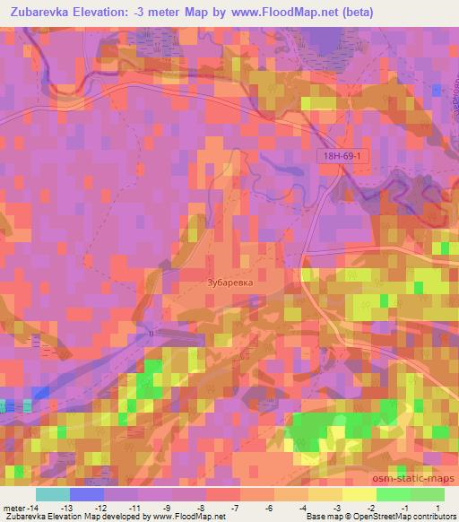 Zubarevka,Russia Elevation Map