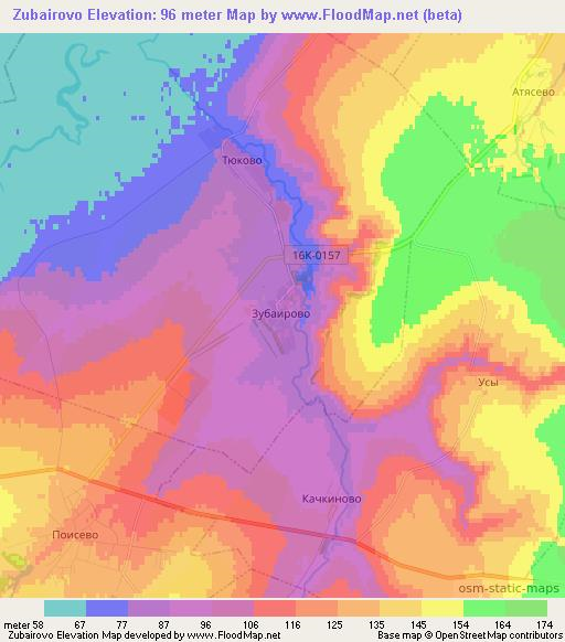 Zubairovo,Russia Elevation Map