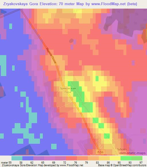 Zryakovskaya Gora,Russia Elevation Map