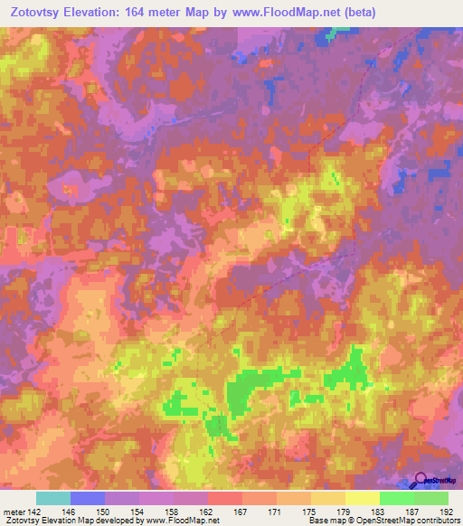 Zotovtsy,Russia Elevation Map