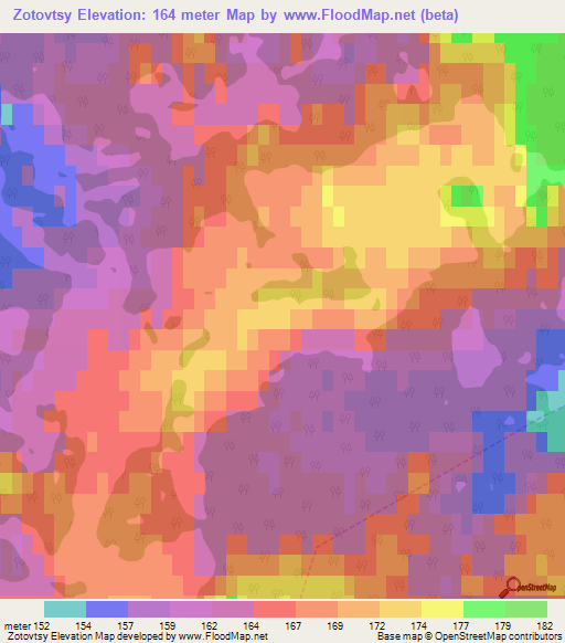 Zotovtsy,Russia Elevation Map