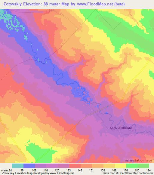 Zotovskiy,Russia Elevation Map