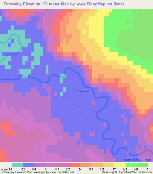 Zotovskiy,Russia Elevation Map