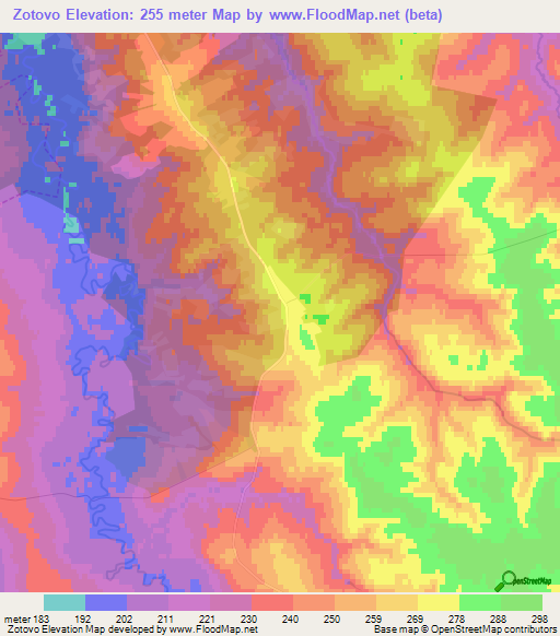 Zotovo,Russia Elevation Map